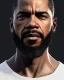 Placeholder: "MIddle aged African American human male, with a trimmed but uneven beard, piercing eyes with slick back hair, full-scale head and shoulders portrait, 8k resolution concept art portrait by Greg Rutkowski, Artgerm, WLOP, Barak Obama dynamic lighting hyperdetailed intricately detailed Splash art trending on Artstation triadic colors Unreal Engine 5 volumetric lighting Splash art fantasy, grey hair