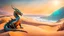 Placeholder: the coast of a desert seen from the top of a dune. a serene dragon looking at the ocean meditating on life. fantasy, cinematic lighting, hyper realisme, Hyperrealistic, splash art, concept art, mid shot, intricately detailed, color depth, dramatic, 2/3 face angle, side light, colorful background