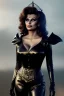 Placeholder: young sophia loren as evil queen in black leather, angry, stern look, volumetric lighting, particales,highly detailed,cinematic, deep colours,8