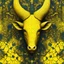 Placeholder: Yellow and crackled Torturous Horns- psychedelic AI Art