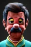 Placeholder: Waist up muppet Portrait, Nicolas maduro us muppet doll, black hair, Venezuelan president, red and yellow tracksuit, mustache, photo studio, blue background, unreal engine 5, concept art, art station, ray tracing, lumen lighting, ultra detail, volumetric lighting, 3d.