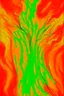 Placeholder: Nervous system hijacked by fear parasite; Abstract Art; Post-Impressionism; Gradient from Fire Engine Red to orange to pale yellow; Vincent Van Gogh