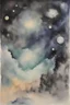 Placeholder: The Cosmic Void; Cezanne; Celestial Art; Ink Wash; black with iridescent pastels