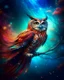 Placeholder: Fantasy 4:5 art, surreal owl on a mystical branch surrounded by swirling galaxies, cosmic vibes, vivid hues, dreamy and ethereal, suitable for a book cover or magical-themed project.