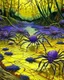 Placeholder: A purple swamp with spiders designed in Japanese origami painted by Vincent van Gogh