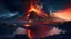 Placeholder: Beautiful nature landscape with fire add volcano