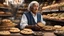 Placeholder: elderly male market trader selling many different types of cookie, showing his head and upper body, perfect eyes, perfect anatomy, exquisite composition, beautiful detailed intricate detailed octane render, 8k artistic photography, photorealistic, soft natural volumetric cinematic perfect light, chiaroscuro, award-winning photograph, masterpiece, raphael, caravaggio, bouguereau