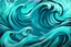 Placeholder: a background of a fun stylized waves with smooth black linework, blue teal tones, surf culture, kawaii cute