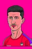 Placeholder: Robert Lewandowski Polish soccer player cartoon 2d