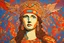 Placeholder: colorful psychedelic painting of nike the goddess of victory--victory in ancient mosaic art by andy warhol