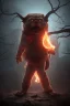 Placeholder: Full body photography of ethereal ANGRY PET , Fire theme art, Dark moody night atmosphere, by Michelangelo, 8K, high body details, anatomically perfect body, oak tree roots, purple, red,