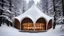 Placeholder: 2055, rule of thirds, delightful, sensitive, confident, undulating sinusoidal theatre with pointed hyperbolic roofs, forest, delicate, thick snow, symmetrical, exquisite architecture, innovative design, perfect symmetry, award-winning photograph, beautiful composition, filled with beautiful detail, delicate colour, chiaroscuro