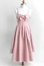 Placeholder: slimmini dress with small bows as straps in light pink in cotton