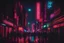 Placeholder: neon lights, city, street, people, gary numan influence