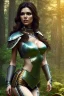 Placeholder: milf, brunette hair, leather armor, full body portrait, forest, 8k resolution, high-quality, fine-detail, intricate, fantasy art, detailed matte, volumetric lighting, illustration, 3D