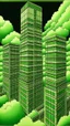 Placeholder: Towers in light green clouds painted by MC Escher