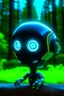 Placeholder: cute tron neon robot head with monocle, adorable cute chat robot with short punk hair and real human reflective eyes, tron forest world, its such a perfect day, motion blur, smoke, 8k, downlight, soft light, depth of field, photorealism, trending on art station, lotsa detail