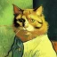 Placeholder: Portrait of a cat by Van Gogh