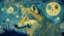 Placeholder: a wolf in van gogh style