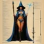 Placeholder: ConceptSheet [by Boris Vallejo]: woman wizard and her long rod with AD&D statistics