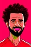 Placeholder: Mohamed Salah Egyptian soccer player cartoon 2d