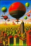 Placeholder: popular mechanics magazine cover, a painting of a city in the sky.