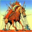 Placeholder: future trojan horse, neo surrealism, by John Stephens, by Gerald Scarfe