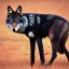 Placeholder: Black and red wolf