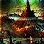 Placeholder: Epic Drawing of Mordor Tower scenery of The LOTR estilo Van Gogh 4k