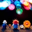 Placeholder: Detailed people, creepy street made of modeling clay and felt, village, stars, galaxy and planets, sun, volumetric light flowers, naïve, Tim Burton, strong texture, extreme detail, Yves Tanguy, decal, rich moody colors, sparkles, Harry Potter, bokeh, odd