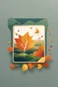 Placeholder: square logo , landscape with leaf fall, flying leaves