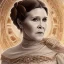 Placeholder: hyperspace background, complete and photo realistic detailed head to waist stunning photo realistic portrait of carrie fisher as Princess Leia in star wars with photo realistic minimal updo hair by Mandy Jurgens and mucha and Richard Schmid and chuck close and chie yoshii, extraordinary and detailed ceremony dress of star wars,brown eyes