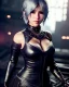 Placeholder: Nier, yorha, 2b, clear complexion, waist up portrait, 8k resolution, intricate details, ornate details, soft lighting, vibrant colors, retroanime, masterpiece, intricate eyeliner, dark eyeshadow, eyes, intricate tattoos, futuristic cityscape background