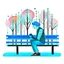 Placeholder: Processing of personal data The figure of a person sitting on a park bench, thinking about complex issues.