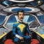 Placeholder: [Pin-Up Illustration Original Art (Marvel, 1977)] a surreal scene unravels aboard the starship. Dali in Star Trek uniform, with his iconic mustache twisted in a way that defies logic, sits in the captain's chair, his gaze fixed on the terminal before him. The colors of the room seem to shift and warp, mirroring the artist's unique style. Time itself appears to bend around him as he delves into the intricacies of the mysterious device. he wears dark boots. With each tap of his fingers on the term