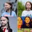 Placeholder:  Greta Thunberg portrait as the musical band the Beatles