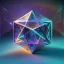 Placeholder: 3d holographic geometric shape isolated on space infinit background