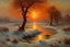 Placeholder: Amazing wonderful sunset, ice, cosmic fantasy winter, epic, vegetations, mountains, sci-fi movies influence, pieter franciscus dierckx, and charles leickert impressionism paintings