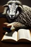 Placeholder: black sheep reads a book, sheep herd sleep, 8k quality