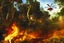 Placeholder: helicopter burning in the jungle the Panter is watching on fire by Caravaggio