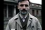 Placeholder: ww1 doctor talking close-up standing up looking to the camera, infirmary background