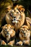 Placeholder: Generate an image of animal lion with his children