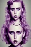 Placeholder: Danish singer MØ face, purple tones, high light,