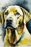 Placeholder: Portrait of a yellow Labrador in the style of mark adlington