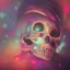 Placeholder: photographic camera mixed with skull in abstract style. fog and smoke in atmosphere. bokeh, lens flare. Dark mood. Dripping paint. oil on canvas, high detailed.