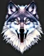 Placeholder: wolf made up of cotton candy, snarling, drool dripping, sharp teeth, with horns