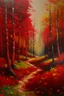 Placeholder: floresta carmin pintura óleo