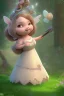 Placeholder: Obese but cute fairy in Forrest background. Style should be like the movie " up"