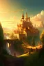 Placeholder: "City of Enchantment: The Legend of the Protagonist and Heroine in the European-Style Enchanted Castle" A mesmerizing backdrop of a magical kingdom in the heart of Europe, adorned with enchanting and majestic castles that stretch as far as the eye can see. The atmosphere is filled with the breathtaking glow of the setting sun, and the lush nature adds to the charm of this city. In the night sky, the moon and stars cast their radiant light, turning the castles and the city into a lively and extr