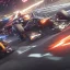 Placeholder: senna car, f1, formula 1, formula 1 car, formula car, cyberpunk, cyberpunk city, anti alising, ray tracing, image with movement, perspective scenary, neon ilumination, epic, cinematic light, lens 100 mm, 16:9, high resolution, 8k